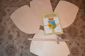 Shields to decorate with our own designed coat of arms