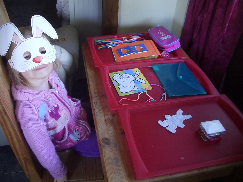 The ABC Bunny themed activity trays